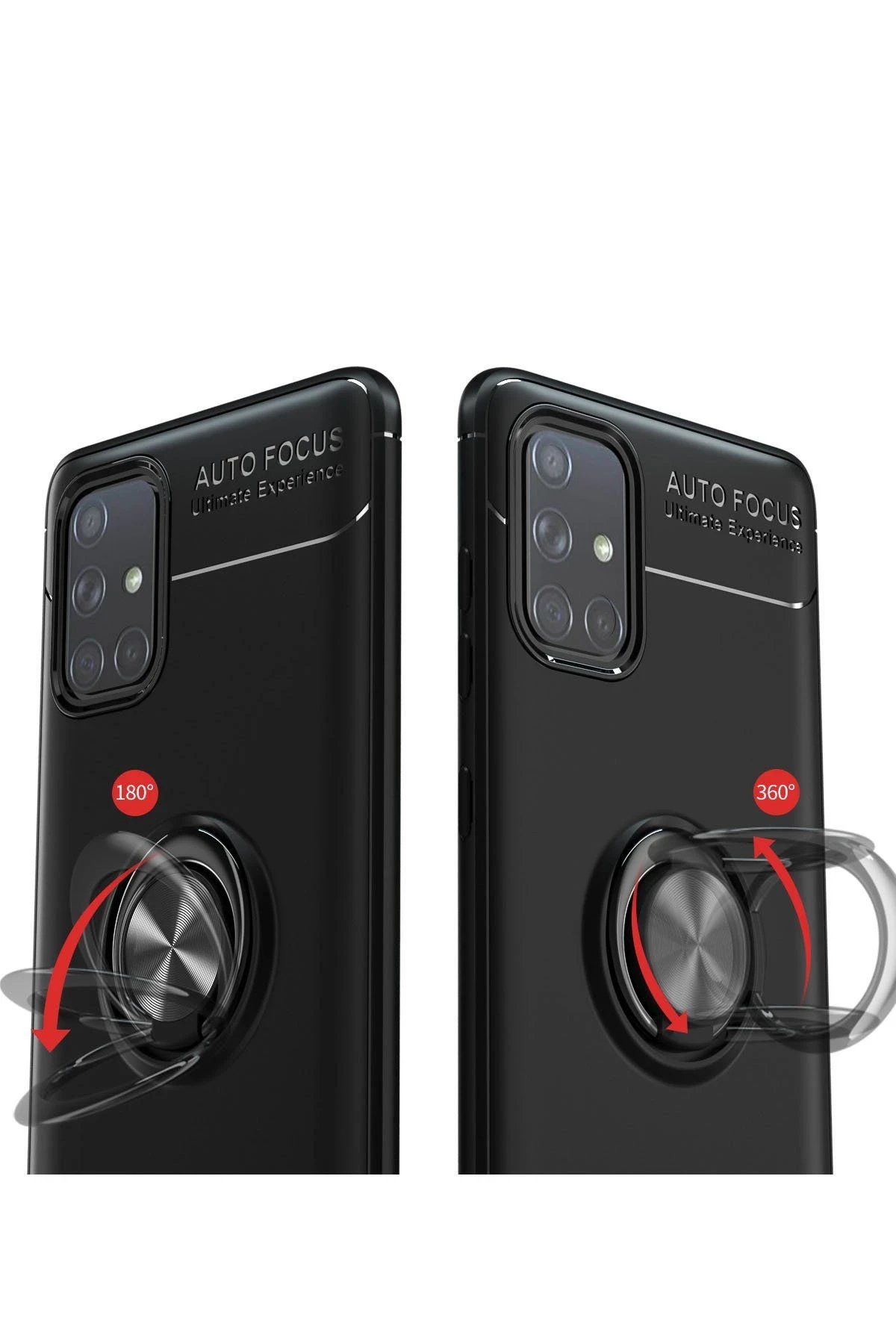 Samsung Galaxy M31S Kılıf Range Yüzüklü Silikon - Siyah-Kırmızı-(5796) - Görsel 2