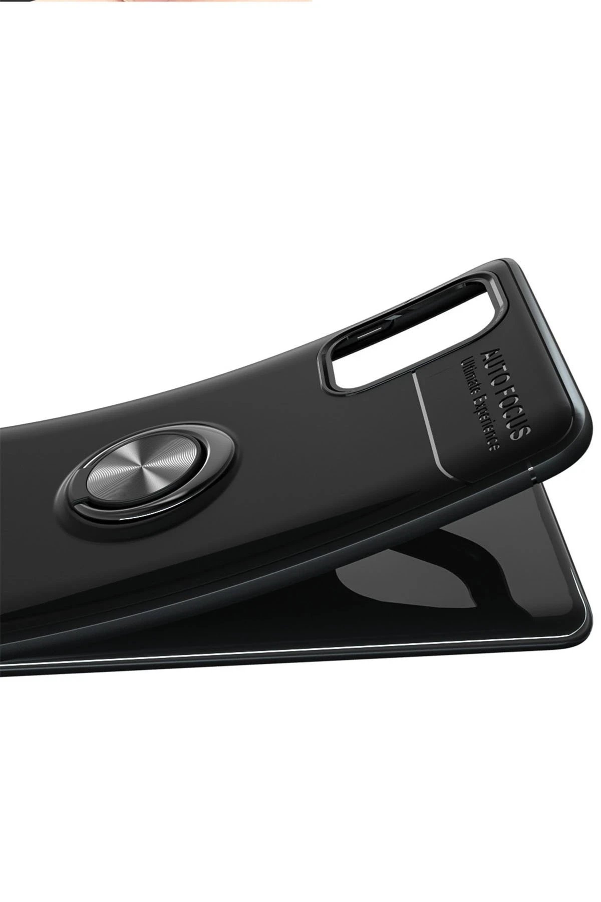 Samsung Galaxy M31S Kılıf Range Yüzüklü Silikon - Siyah-Kırmızı-(5796) - Görsel 3