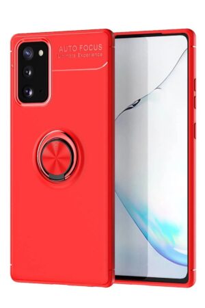 Samsung Galaxy Note 20 Kılıf Range Yüzüklü Silikon - Kırmızı-(5796)