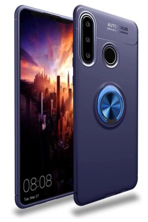 Huawei Y6P Kılıf Range Yüzüklü Silikon - Mavi-(5796)
