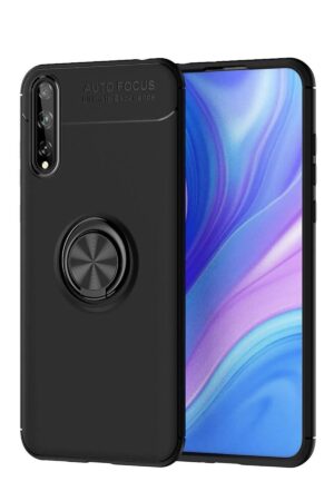 Huawei P Smart S Kılıf Range Yüzüklü Silikon - Siyah-(5796)