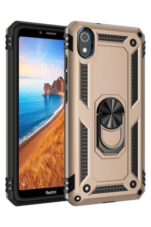 Xiaomi Redmi 7A Kılıf Sofya Yüzüklü Silikon Kapak - Gold-(5796)