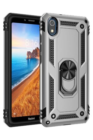 Xiaomi Redmi 7A Kılıf Sofya Yüzüklü Silikon Kapak - Gümüş-(5796)