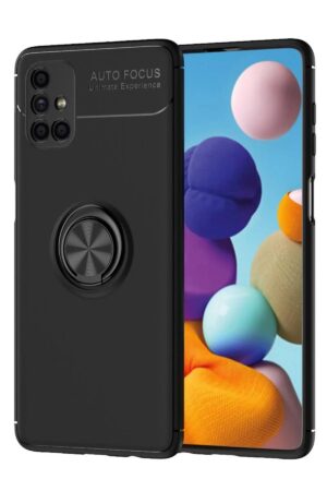 Samsung Galaxy M51 Kılıf Range Yüzüklü Silikon - Siyah-(5796)