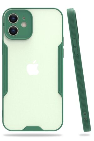 iPhone 12 Kılıf Platin Silikon - Yeşil-(5796)