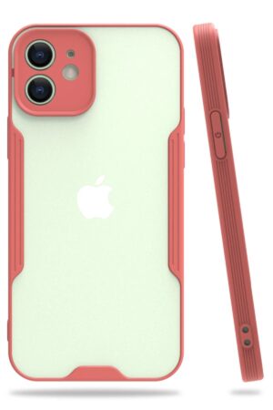 iPhone 12 Kılıf Platin Silikon - Pembe-(5796)