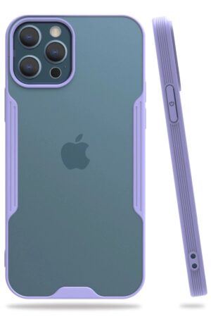iPhone 12 Pro Max Kılıf Platin Silikon - Lila-(5796)