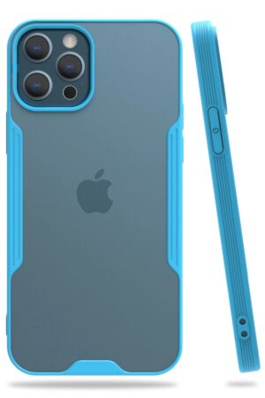 iPhone 12 Pro Max Kılıf Platin Silikon - Mavi-(5796)