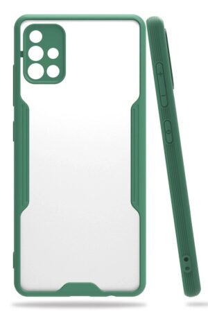 Samsung Galaxy A71 Kılıf Platin Silikon - Yeşil-(5796)