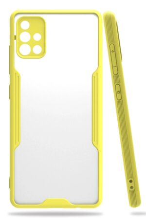 Samsung Galaxy A71 Kılıf Platin Silikon - Sarı-(5796)