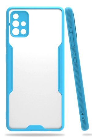Samsung Galaxy A71 Kılıf Platin Silikon - Mavi-(5796)