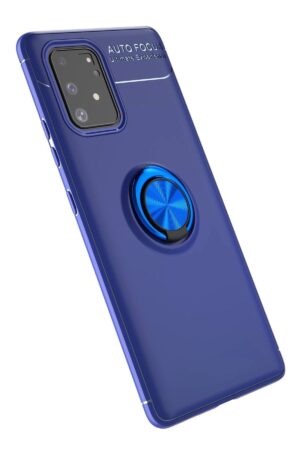 Samsung Galaxy A91 / S10 Lite Kılıf Range Yüzüklü Silikon - Mavi-(5796)
