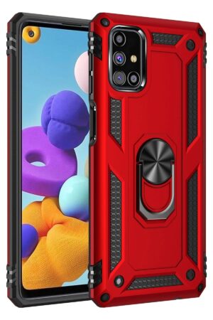 Samsung Galaxy M31S Kılıf Sofya Yüzüklü Silikon Kapak - Kırmızı-(5796)