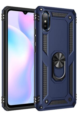 Xiaomi Redmi 9A Kılıf Sofya Yüzüklü Silikon Kapak - Lacivert-(5796)