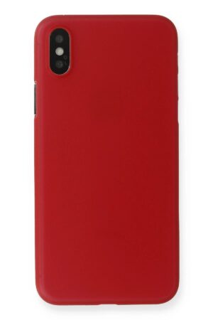 iPhone X Kılıf PP Ultra İnce Kapak - Kırmızı-(5796)