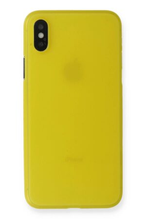 iPhone XS Max Kılıf PP Ultra İnce Kapak - Sarı-(5796)