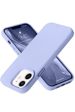 iPhone 12 Kılıf Nano içi Kadife Silikon - Lila-(5796)