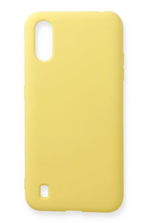 Samsung Galaxy A01 Kılıf Nano içi Kadife Silikon - Sarı-(5796)