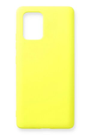 Samsung Galaxy A91 / S10 Lite Kılıf Nano içi Kadife Silikon - Sarı-(5796)