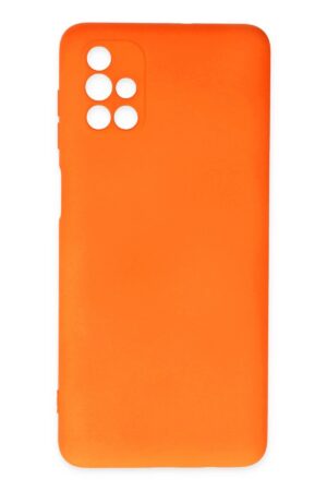 Samsung Galaxy M51 Kılıf Nano içi Kadife Silikon - Turuncu-(5796)