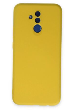 Huawei Mate 20 Lite Kılıf Nano içi Kadife Silikon - Sarı-(5796)