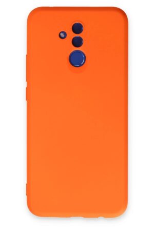 Huawei Mate 20 Lite Kılıf Nano içi Kadife Silikon - Turuncu-(5796)