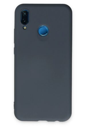 Huawei P20 Lite Kılıf Nano içi Kadife Silikon - Gri-(5796)