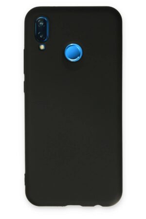 Huawei P20 Lite Kılıf Nano içi Kadife Silikon - Siyah-(5796)