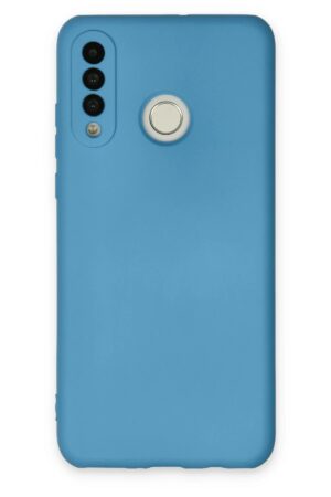 Huawei P30 Lite Kılıf Nano içi Kadife Silikon - Mavi-(5796)
