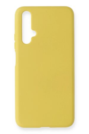 Huawei Honor 20 Kılıf Nano içi Kadife Silikon - Sarı-(5796)