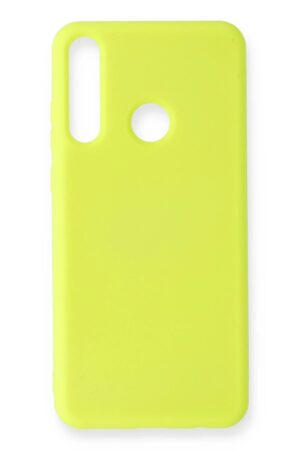 Huawei Y6P Kılıf Nano içi Kadife Silikon - Sarı-(5796)