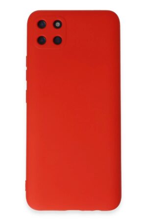 Realme C11 Kılıf Nano içi Kadife Silikon - Kırmızı-(5796)