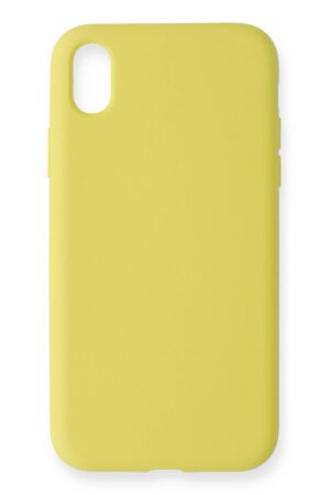 iPhone XR Kılıf Nano içi Kadife Silikon - Sarı-(5796)