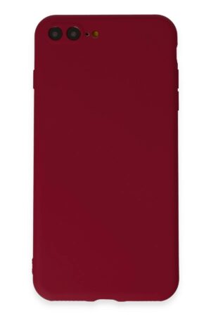 iPhone 7 Plus Kılıf First Silikon - Bordo-(5796)