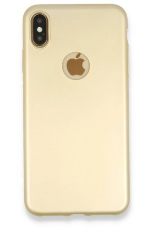 iPhone XS Max Kılıf First Silikon - Gold-(5796)