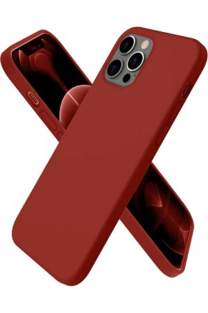 iPhone 12 Pro Kılıf First Silikon - Bordo-(5796)