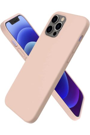 iPhone 12 Pro Kılıf First Silikon - Pudra-(5796)