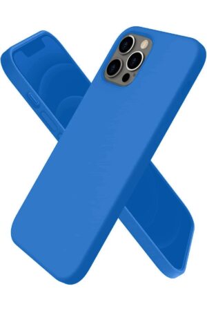 iPhone 12 Pro Max Kılıf First Silikon - Mavi-(5796)