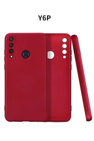 Huawei Y6P Kılıf First Silikon - Bordo-(5796)