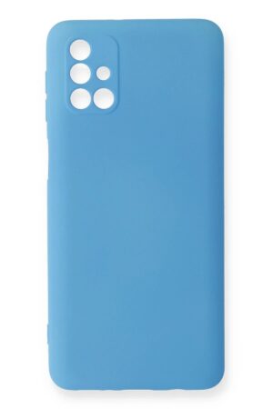 Samsung Galaxy M31S Kılıf Nano içi Kadife Silikon - Mavi-(5796)