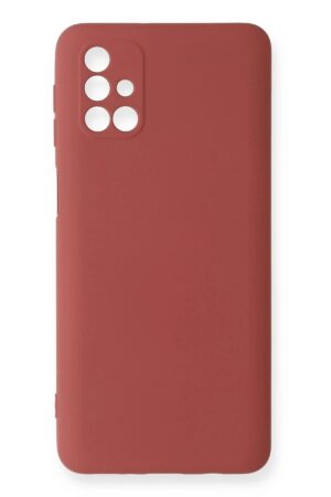 Samsung Galaxy M31S Kılıf Nano içi Kadife Silikon - Kiremit-(5796)