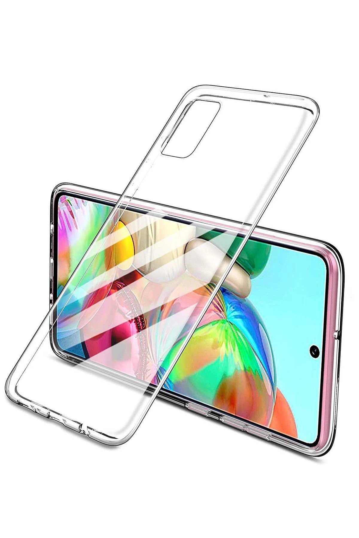 Realme 7 Pro Kılıf Lüx Şeffaf Silikon - Şeffaf-(5796) - Görsel 2