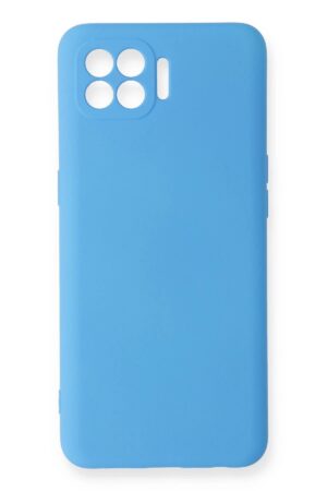 Oppo Reno 4 Lite Kılıf Nano içi Kadife Silikon - Mavi-(5796)