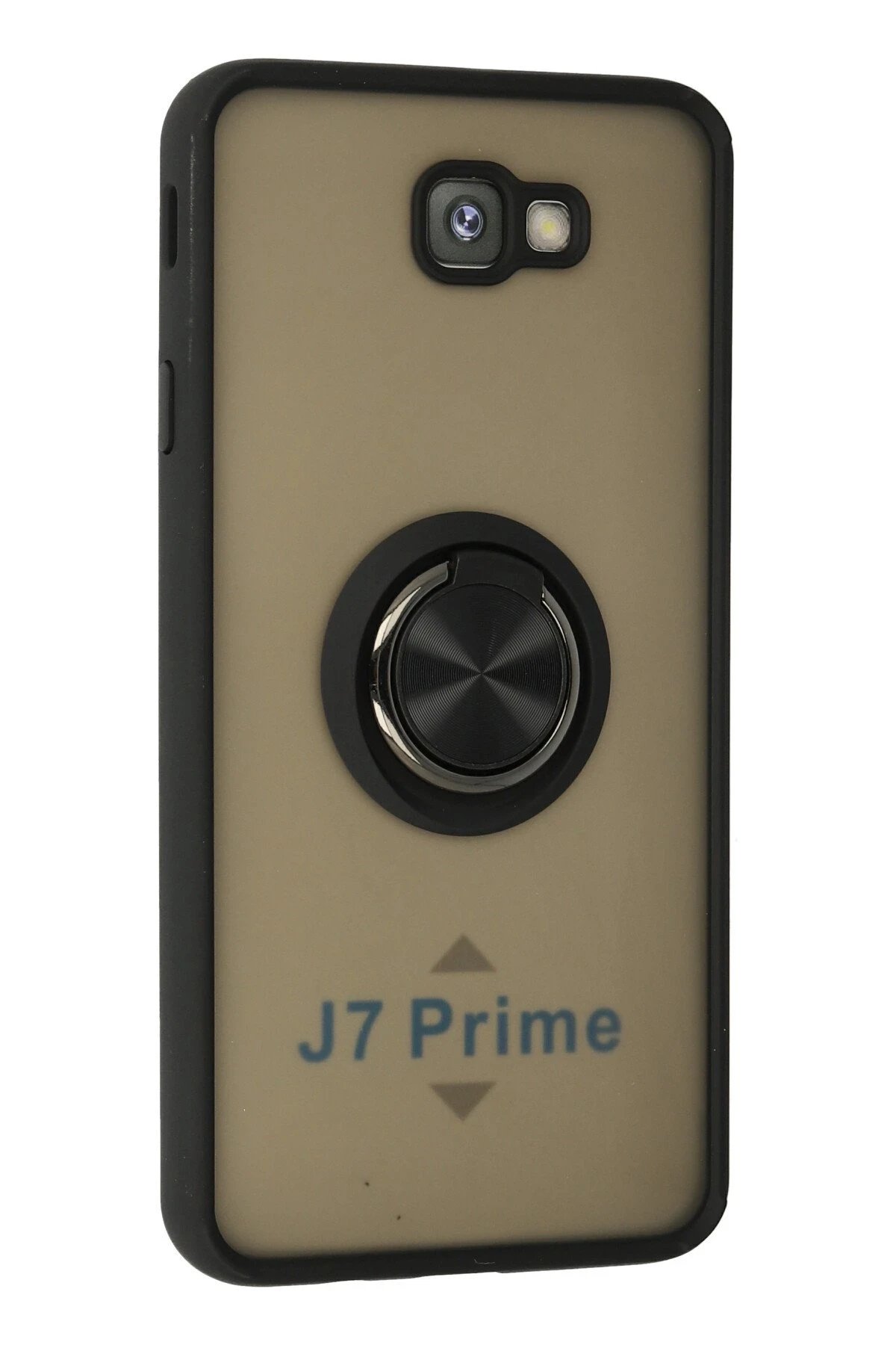 Samsung Galaxy J7 Prime Kılıf Montreal Yüzüklü Silikon Kapak - Siyah-(5796) - Görsel 2