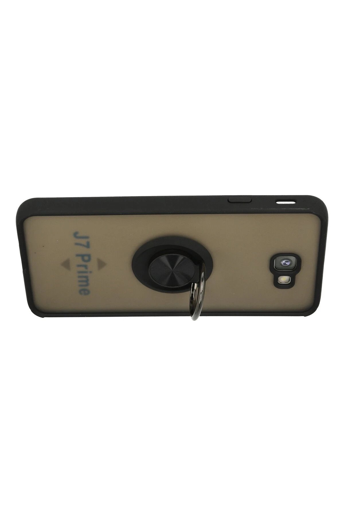 Samsung Galaxy J7 Prime Kılıf Montreal Yüzüklü Silikon Kapak - Siyah-(5796) - Görsel 3