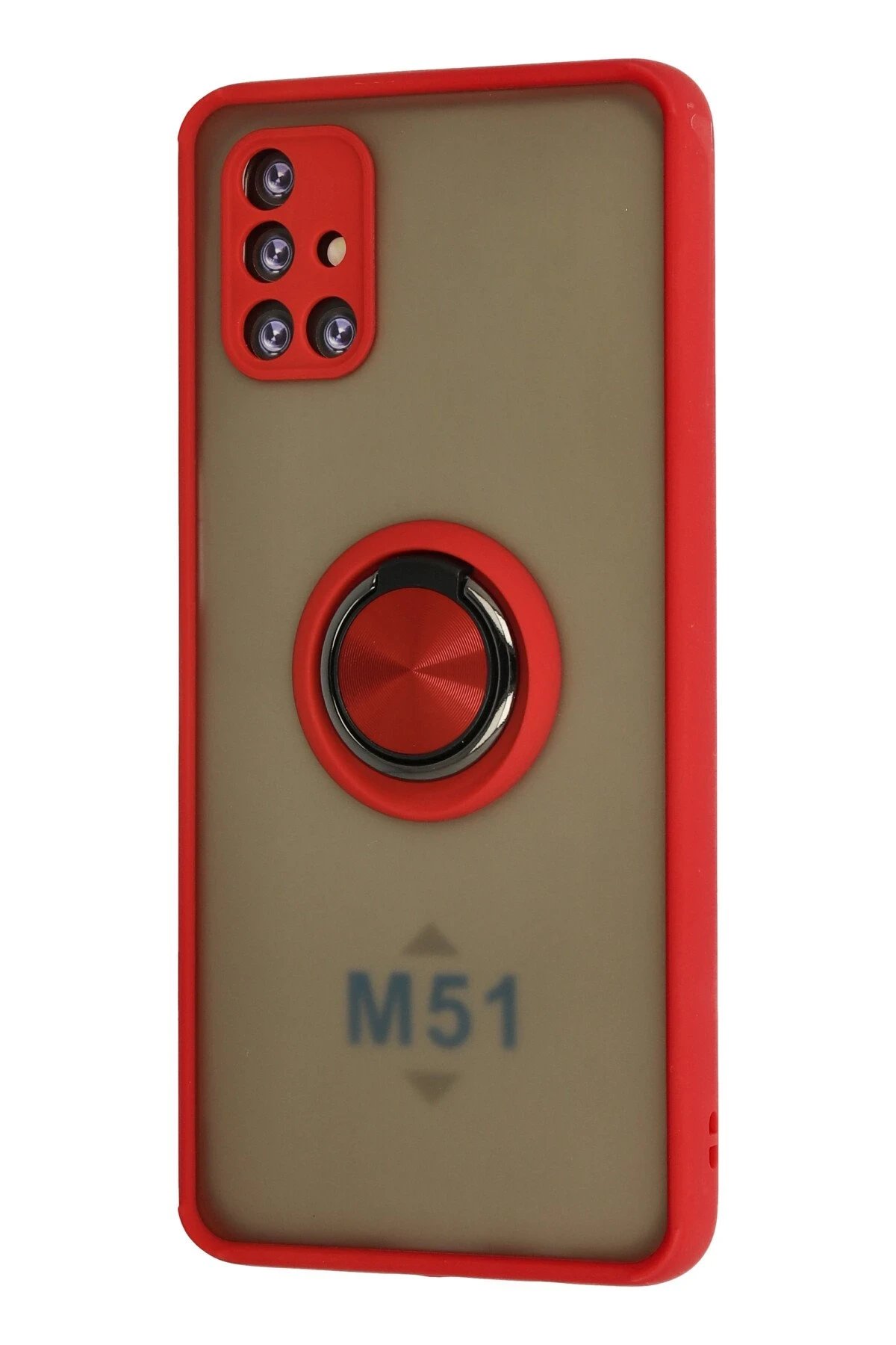 Samsung Galaxy M51 Kılıf Montreal Yüzüklü Silikon Kapak - Kırmızı-(5796) - Görsel 2