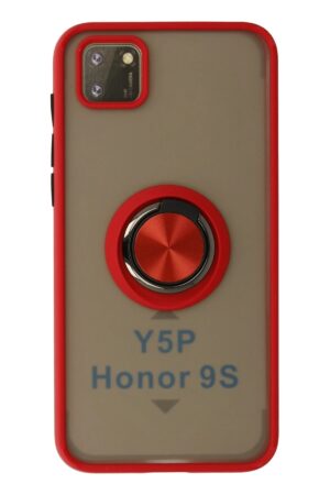 Huawei Y5P Kılıf Montreal Yüzüklü Silikon Kapak - Kırmızı-(5796)