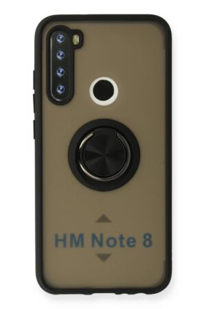 Xiaomi Redmi Note 8 Kılıf Montreal Yüzüklü Silikon Kapak - Siyah-(5796)