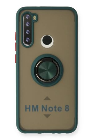 Xiaomi Redmi Note 8 Kılıf Montreal Yüzüklü Silikon Kapak - Yeşil-(5796)