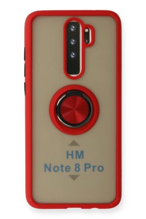 Xiaomi Redmi Note 8 Pro Kılıf Montreal Yüzüklü Silikon Kapak - Kırmızı-(5796)